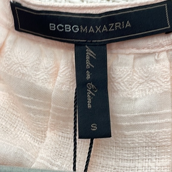 BCBGMaxazria ELIN Blouse Feminine Pink Peach Sheer Cotton Top S Beach NWT $158 - Picture 5 of 12